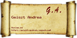Geiszt Andrea névjegykártya